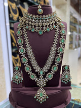Victorian Polish AD Stones Bridal Combo Set