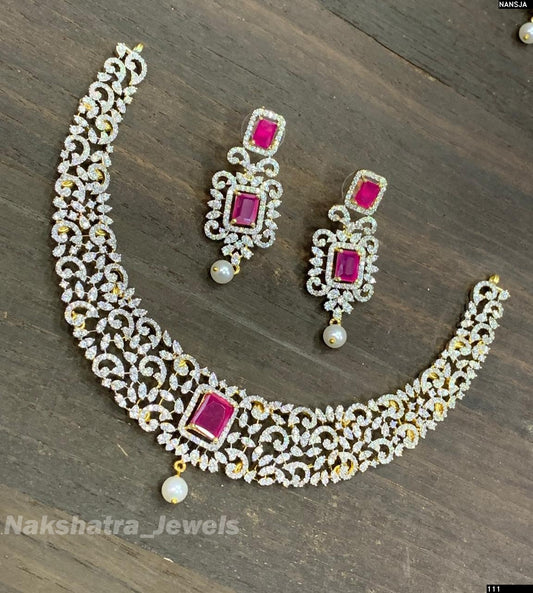 American Diamond Stones Necklace