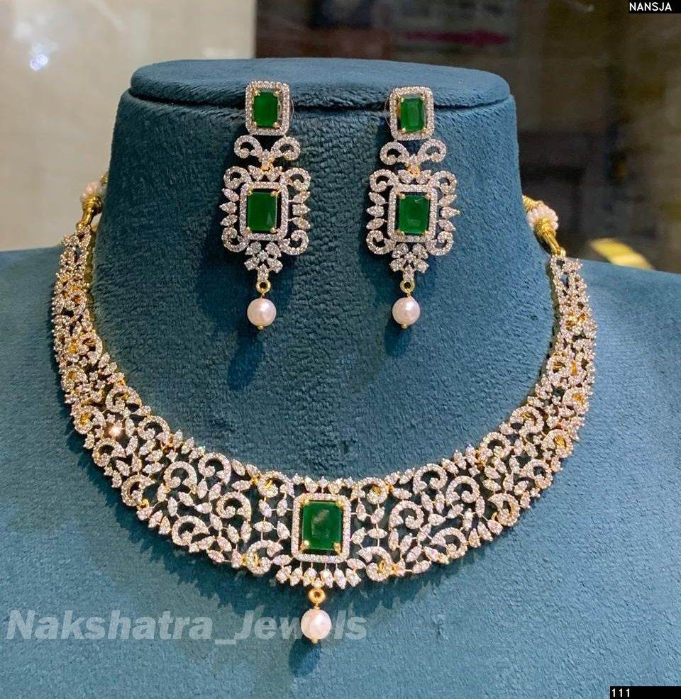 American Diamond Stones Necklace - Nakshatra Jewels