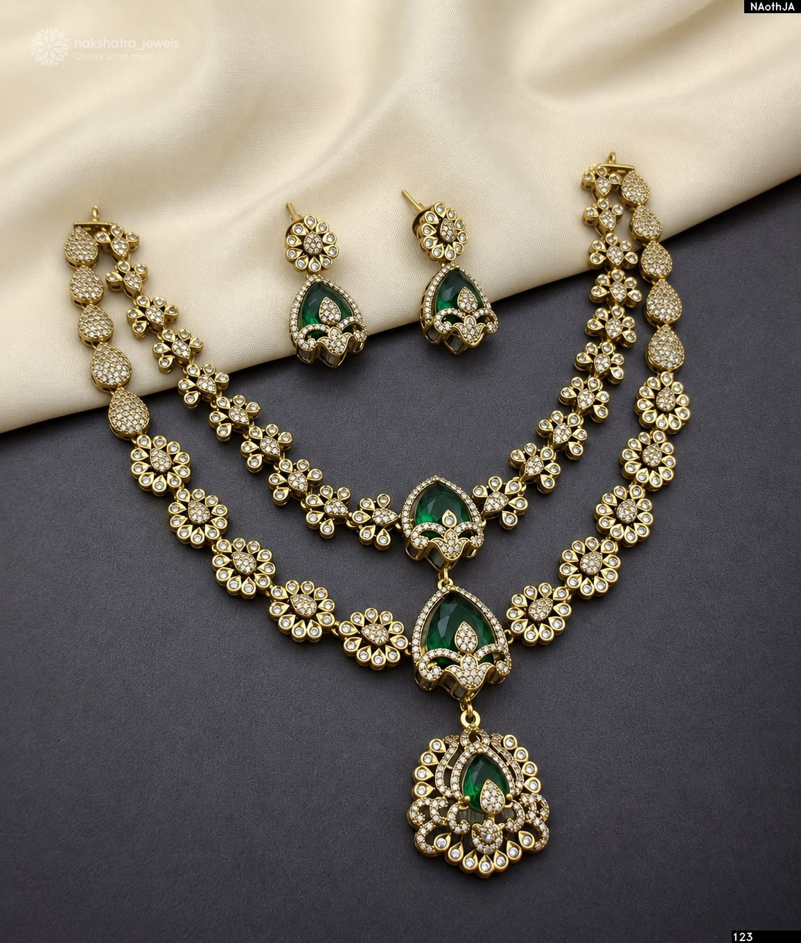 Victorian Polish AD Stones Necklace
