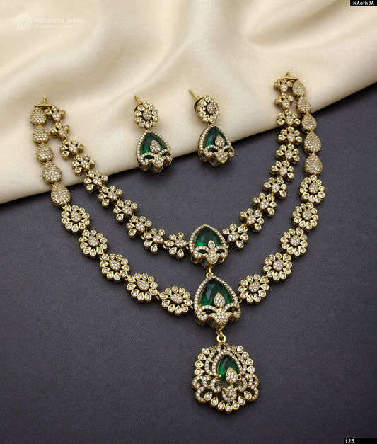 Victorian Polish AD Stones Necklace