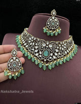 Victorian Polish AD Stones Choker - Nakshatra Jewels