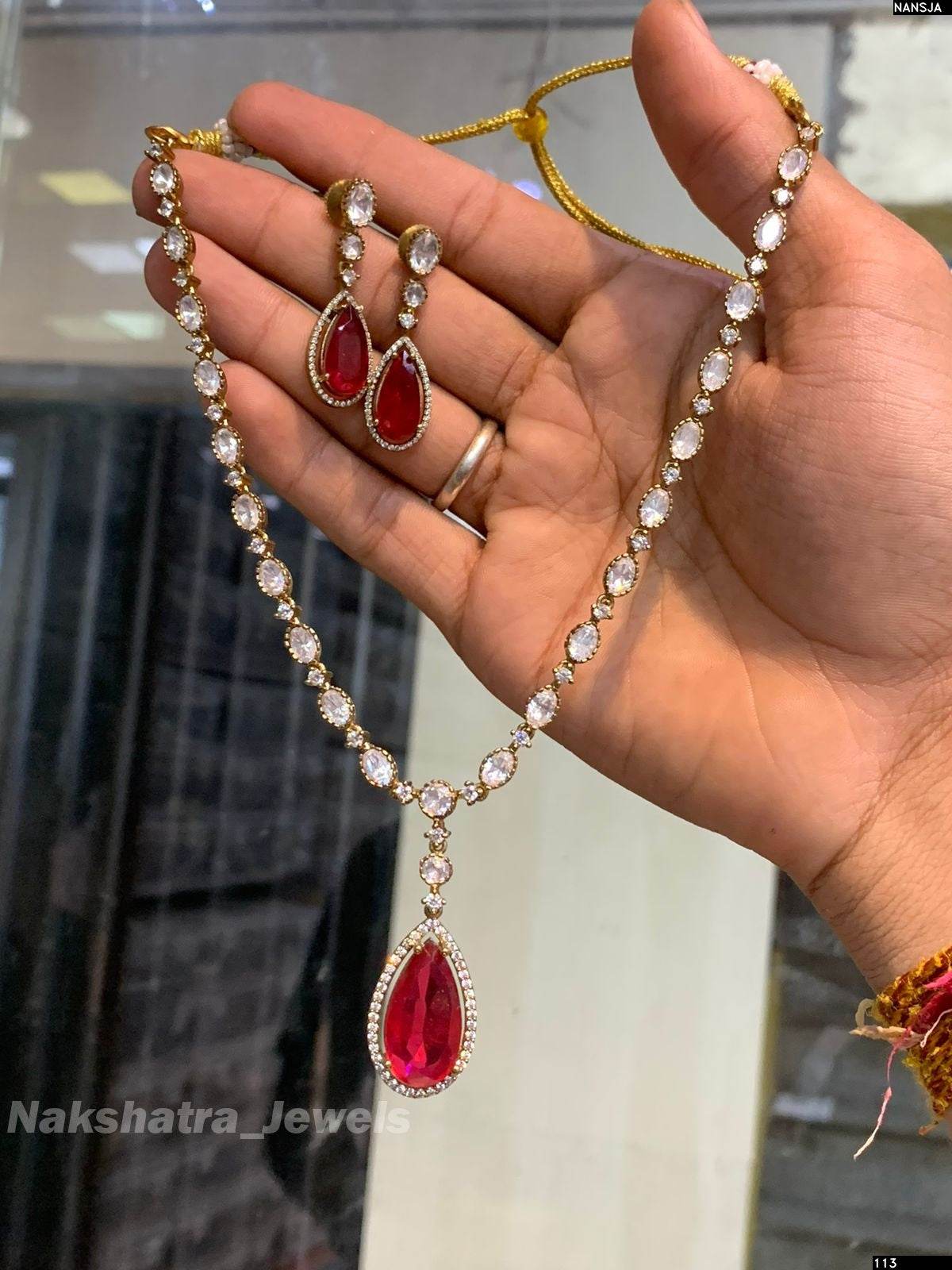 AD & Moissanite Stones Necklace