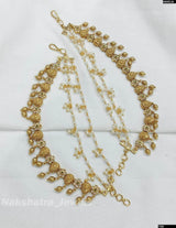 Premium Matt with Kempu Stones Ear Chains - Nakshatra Jewels
