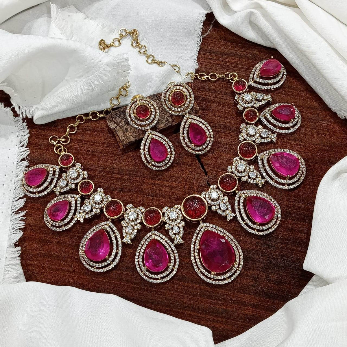 Moissanite & AD Stones Bridal Neck Set