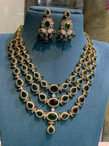 Victorian Polish with AD Stones Layer Necklace - Nakshatra Jewels