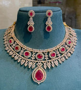 American Diamond Stones Bridal Necklace - Nakshatra Jewels