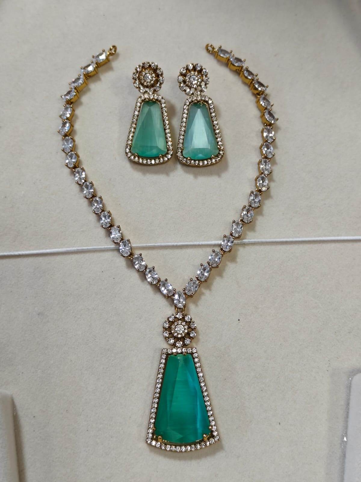 Victorian Polish with AD Stones Necklace
