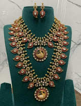 Mossanite with Kundan Stones Bridal combo set - Nakshatra Jewels