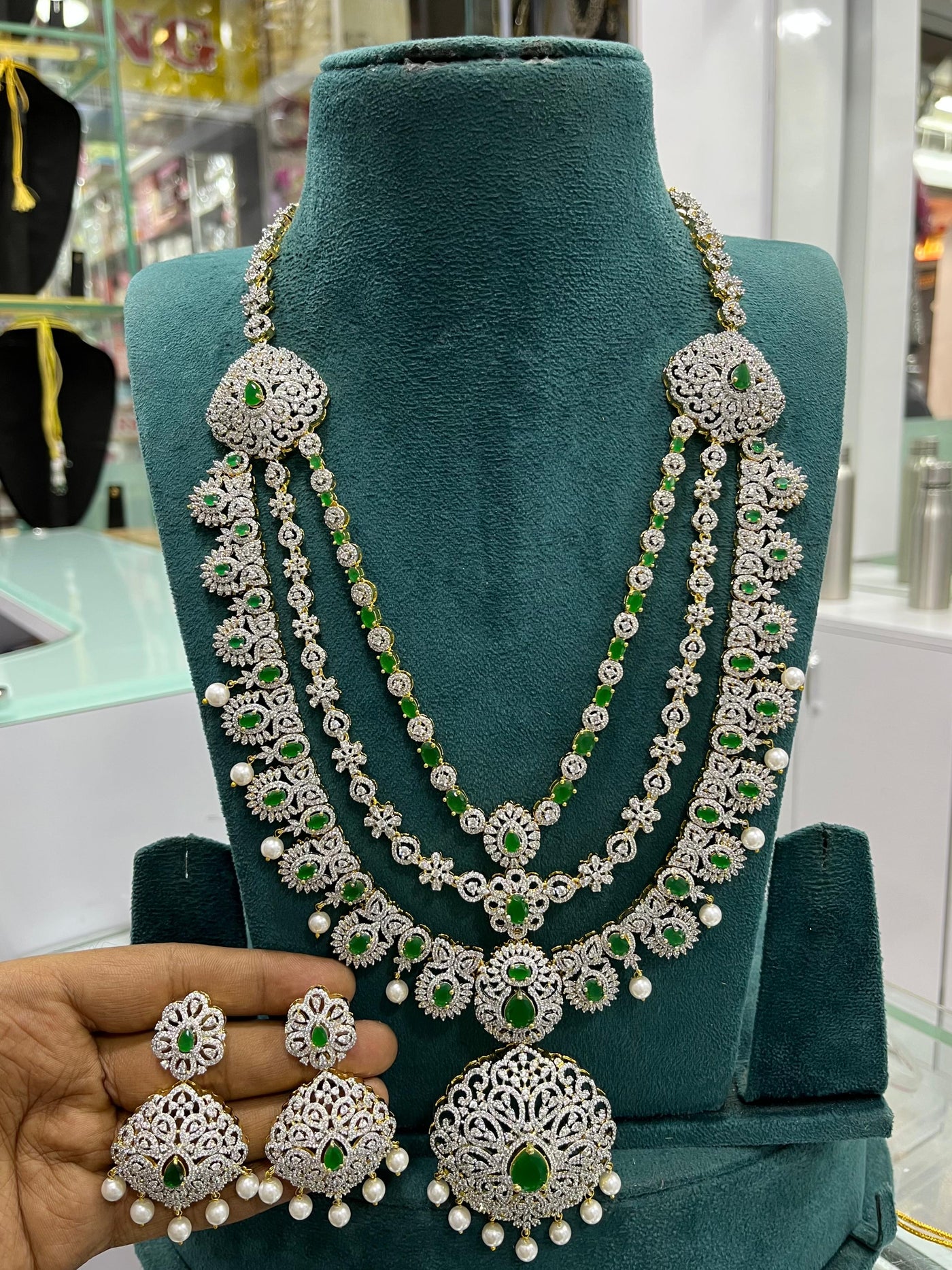 American Diamond Stones Bridal Layer Haram