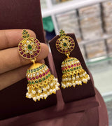 Premium Matt with Kempu Stones Earrings - Nakshatra Jewels