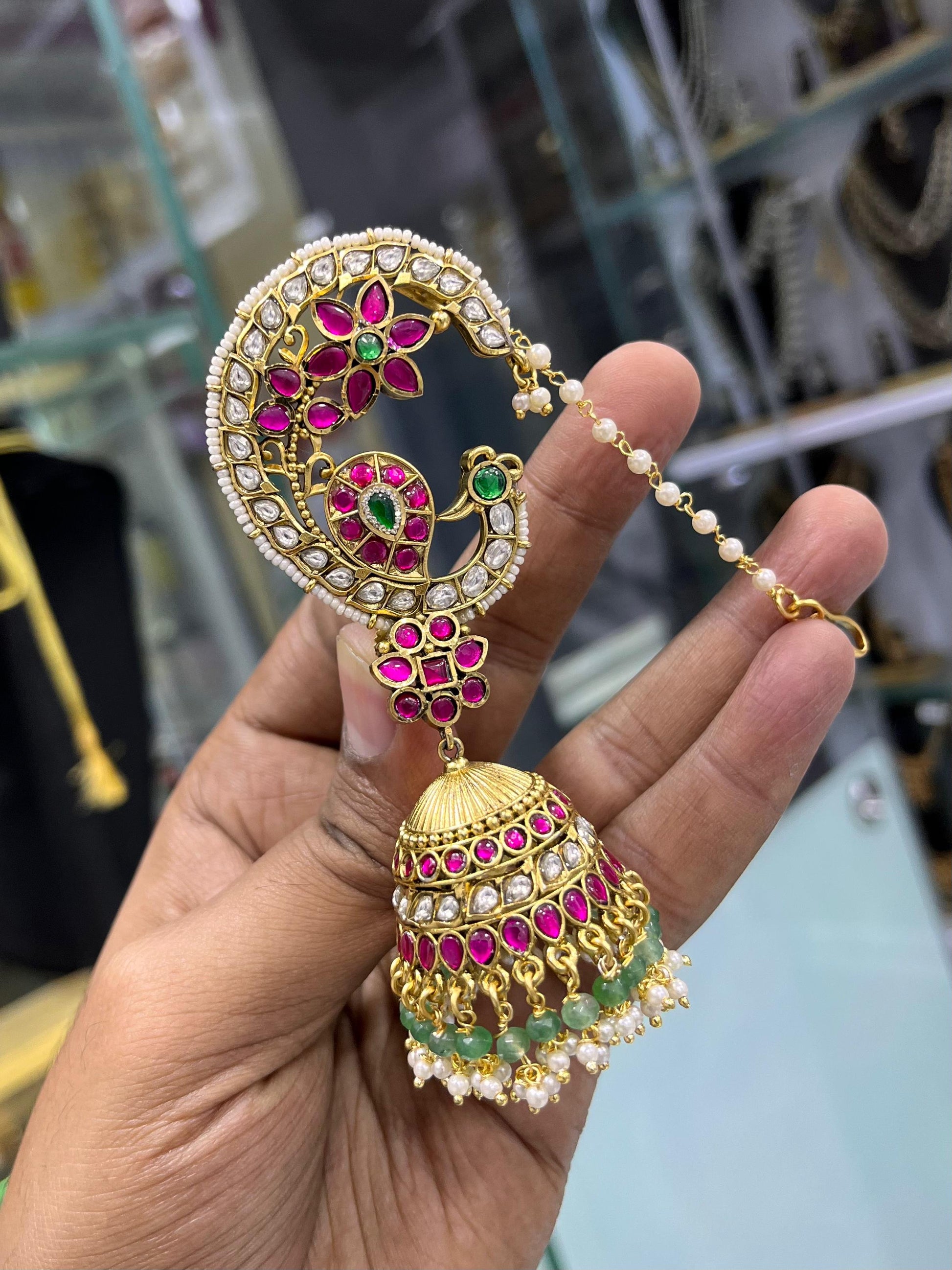Jaadu Kundan Stones Bridal Earcuffs