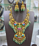 Nakshi Work with AD Stones Bridal Necklace