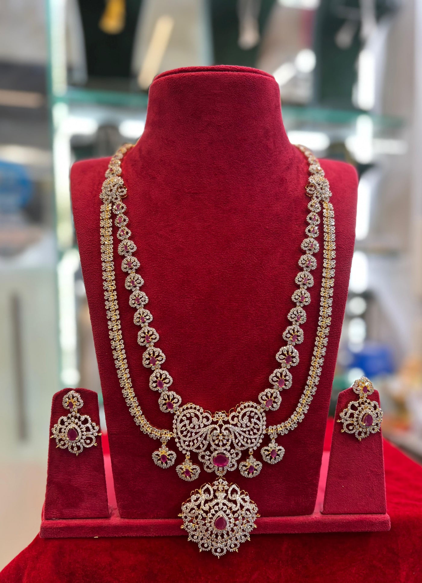 American Diamond Stones Bridal Layer Haram
