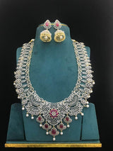 American Diamond Stones Bridal Haram - Nakshatra Jewels
