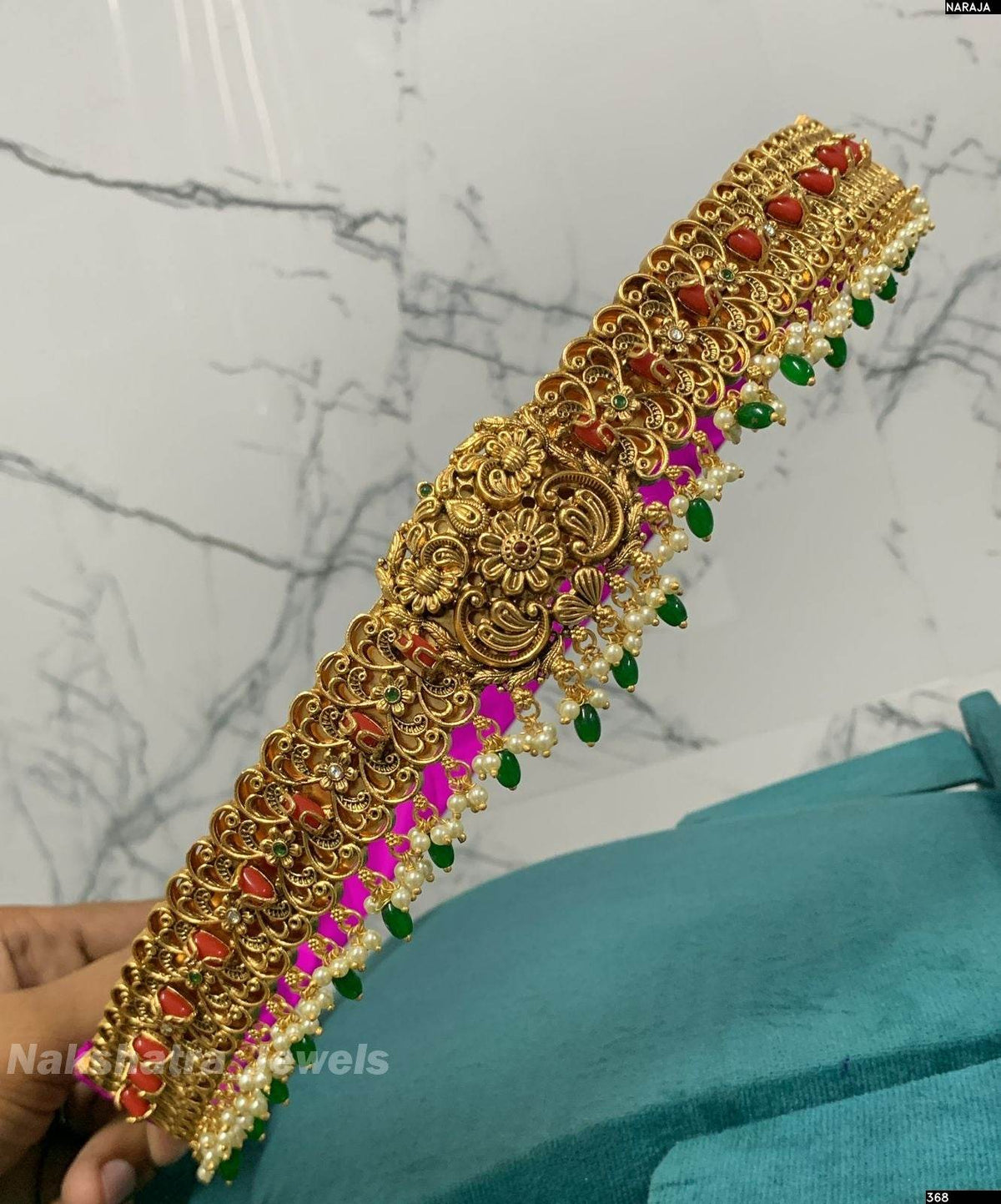 Nagasi Work with Coral Beads Bridal Hip Belt