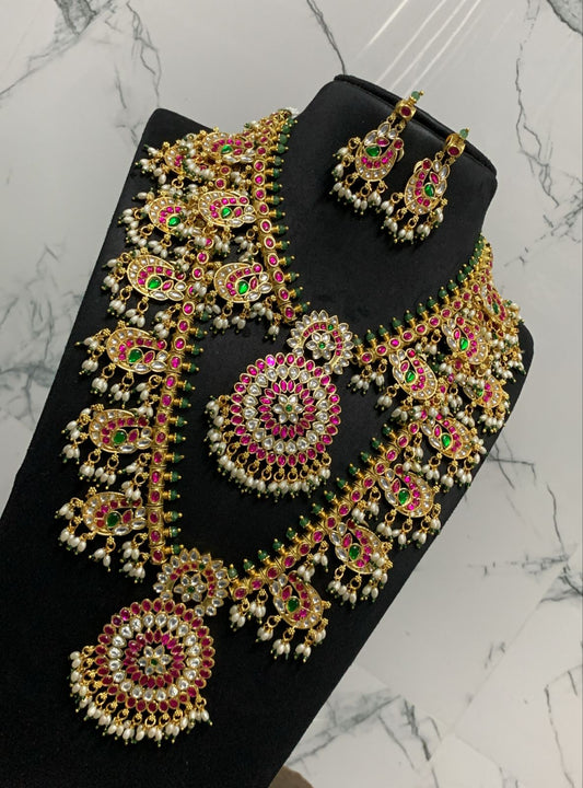 Jaadu Kundan Stones Bridal Guttapusal Combo