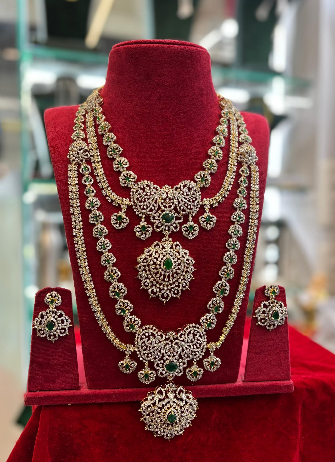 American Diamond Stones Bridal Layer Combo Set