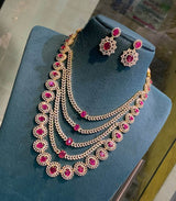 American Diamond Stones Bridal Layer Haram - Nakshatra Jewels