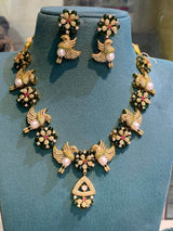 Victorian Polish AD Stones Designer Necklace - Nakshatra Jewels