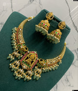 Nakshi Work with Kempu Stones Bridal Necklace
