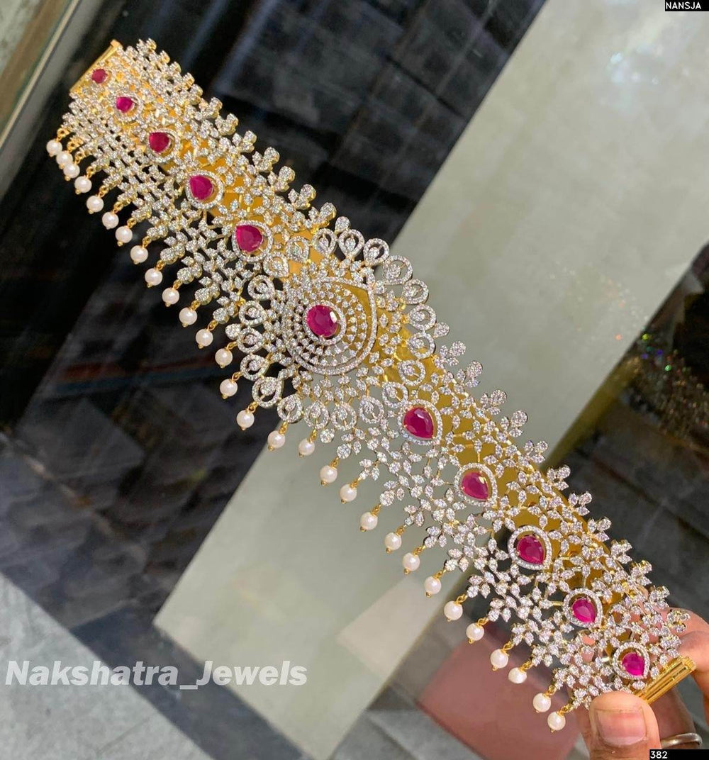 American Diamond Stones Bridal Hip Belt - Nakshatra Jewels