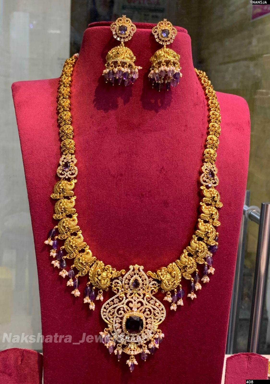 Victorian Polish AD Stones & Nakshi Work Bridal Haram
