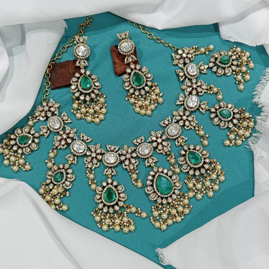 Moissanite Stones Bridal Necklace - Nakshatra Jewels