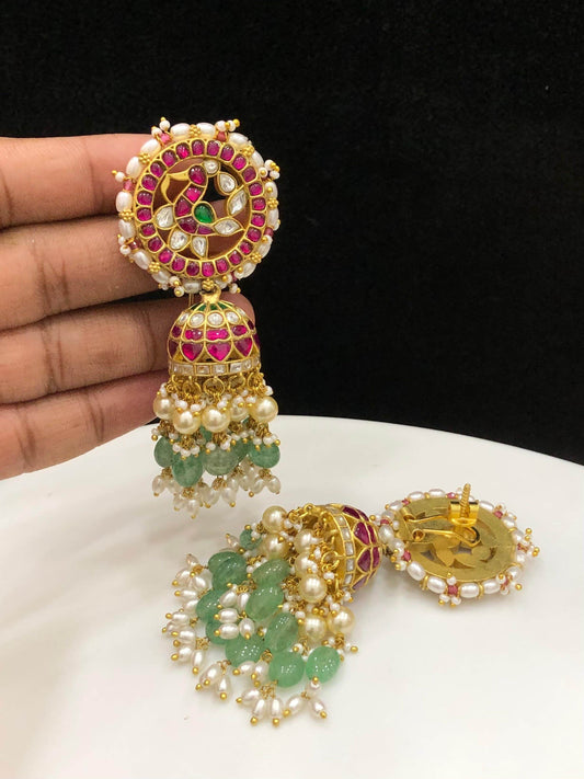 Jaadu Kundan Stones Bridal Earrings - Nakshatra Jewels