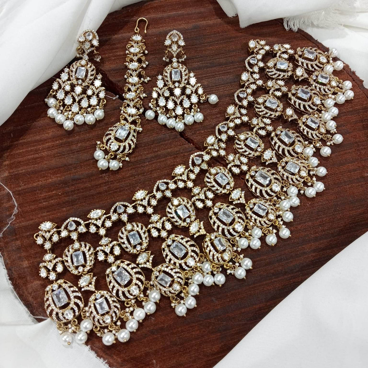 Moissanite & AD Stones Bridal Necklace