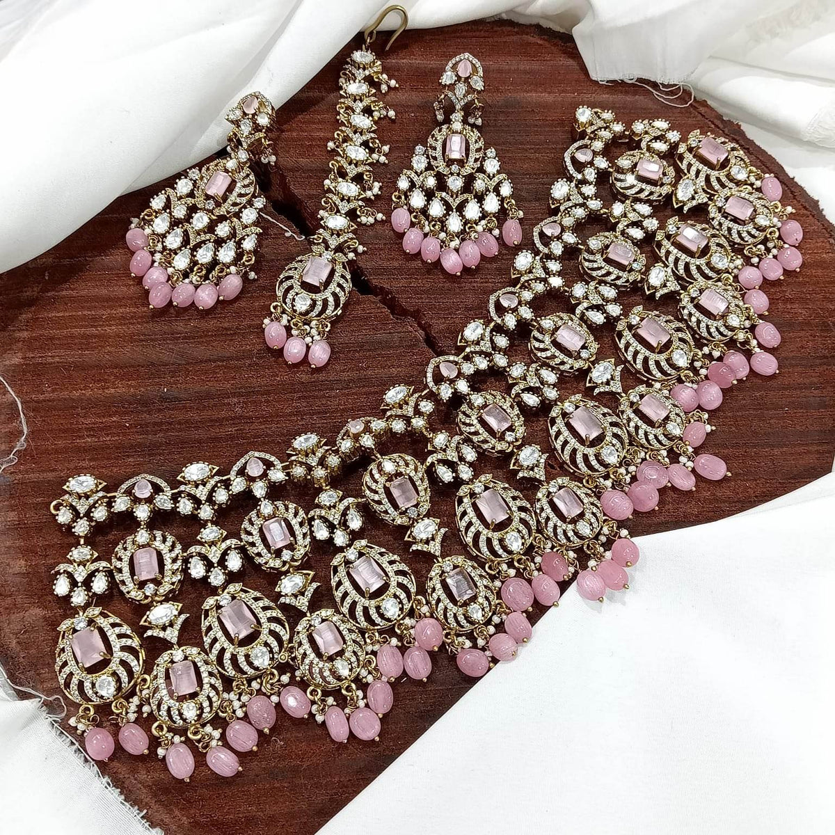Moissanite & AD Stones Bridal Necklace