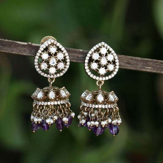 Mossianite Stones Earrings - Nakshatra Jewels