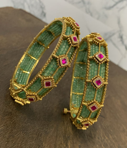 Kundan Stone Bangles (Openable)