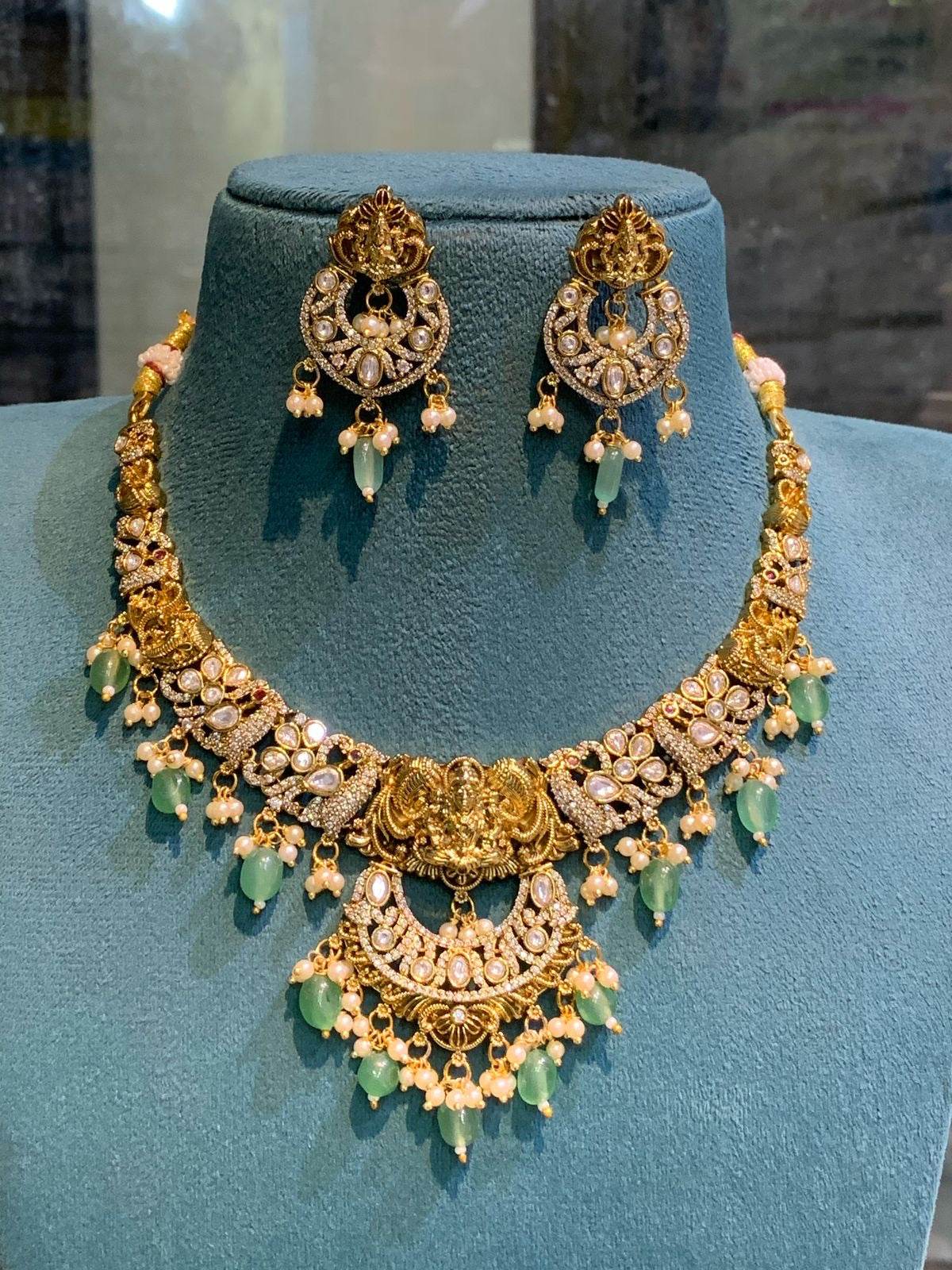 Nakshi Work with AD Stones Necklace