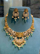 Nakshi Work with AD Stones Necklace - Nakshatra Jewels