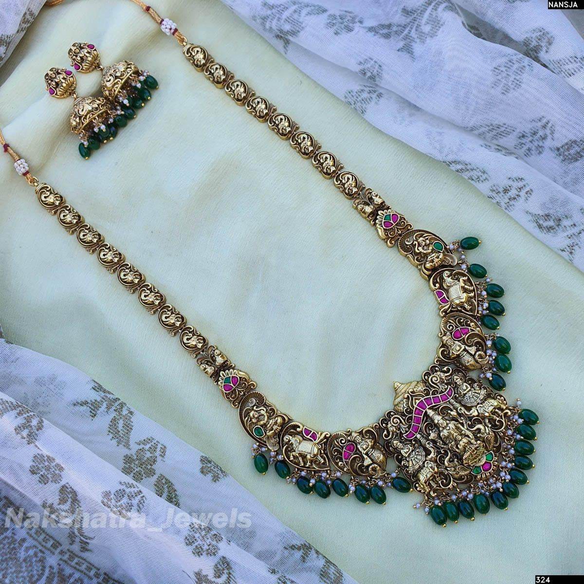 Nakshi work with Jadau Kundan Stones Bridal Haram