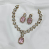 Victorian Polish with AD Stones Necklace - Nakshatra Jewels