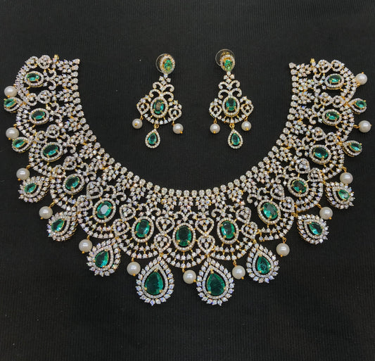 American Diamond Stones Bridal Necklace
