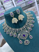 American Diamond Stones Bridal Necklace - Nakshatra Jewels