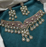 Mossianite with AD Stones Bridal Neckset