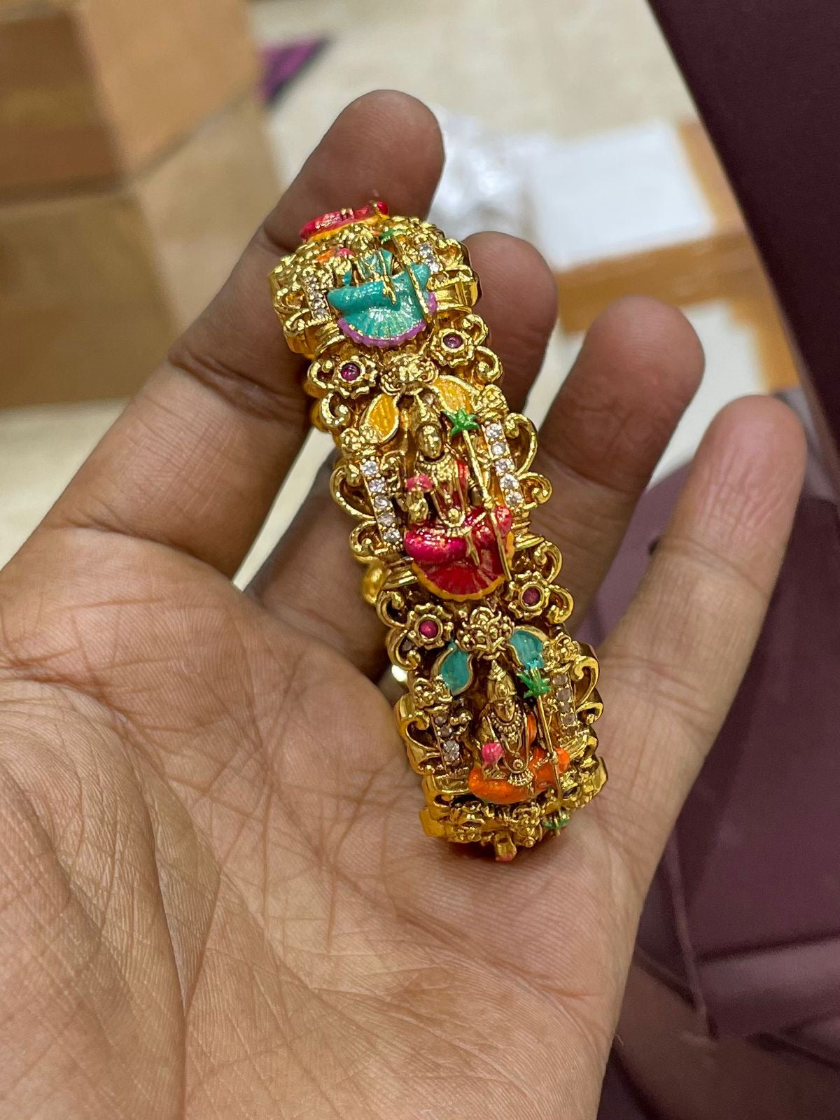 Nakshi Work with AD Stone Bangles (Openable)