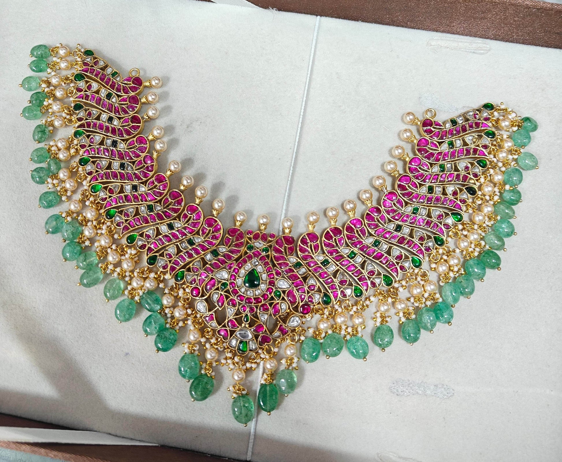Jadau Kundan Stones Bridal Necklace - Nakshatra Jewels