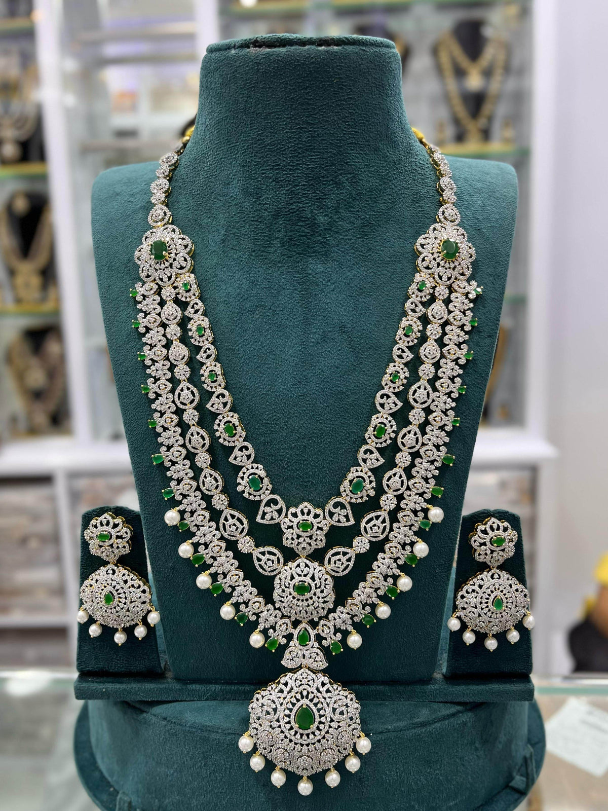 American Diamond Stones Bridal Layer Haram