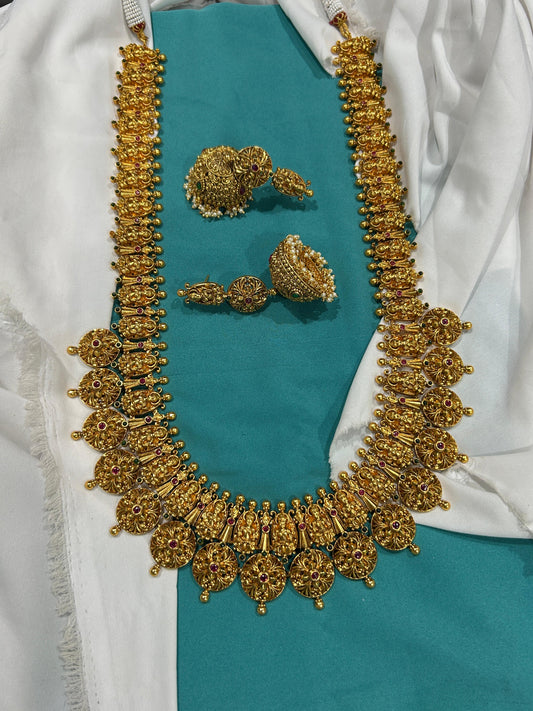 Nagasi Work with Kempu Stones Bridal Haram