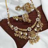Nakshi Work with Moissanite Stones Bridal Necklace - Nakshatra Jewels