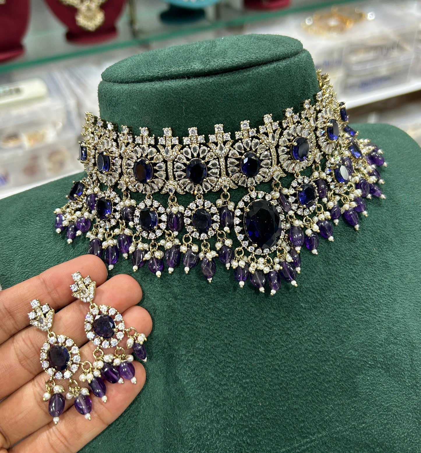 Victorian Polish with AD Stones Bridal Choker