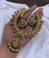 Premium Matt with Kempu Stones Necklace - Nakshatra Jewels