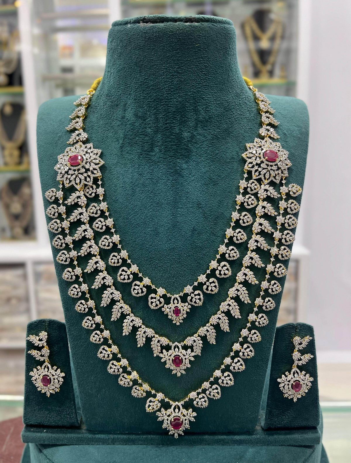 American Diamond Stones Bridal Layer Haram
