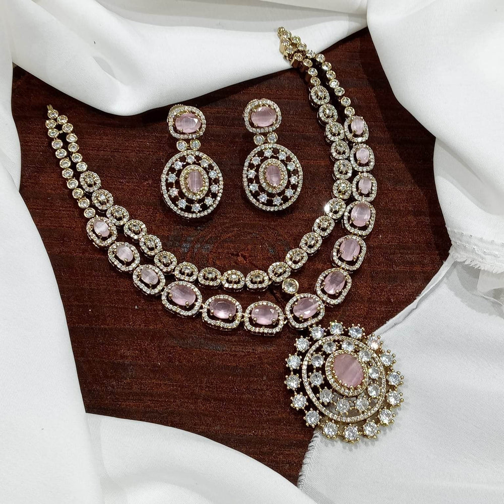 Victorian Polish AD Stones Layer Necklace - Nakshatra Jewels