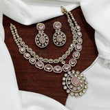 Victorian Polish AD Stones Layer Necklace - Nakshatra Jewels
